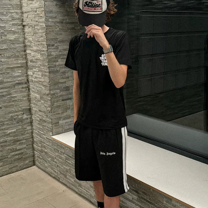 Palm Black Logo Shorts
